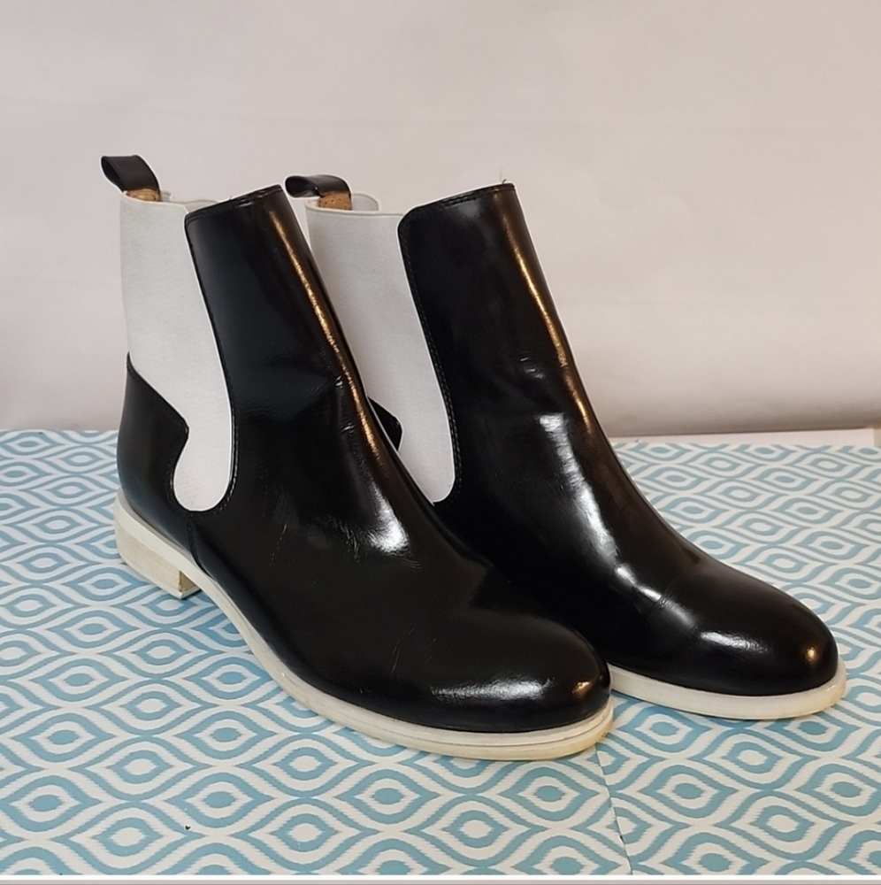Jeffrey Campbell Black and White Ankle Boots